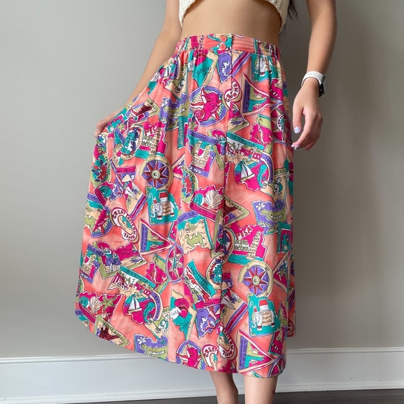 Vintage Retro Midi Skirt - Picture 7 of 8